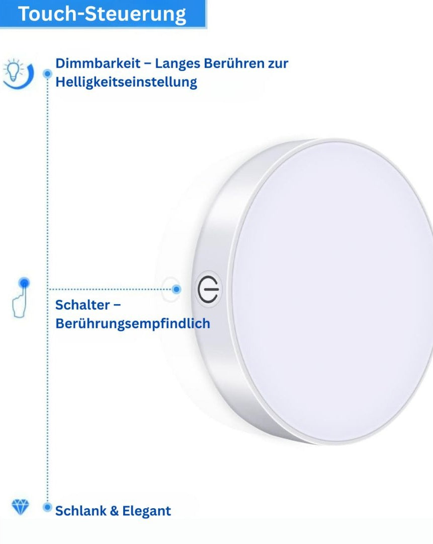 Wiederaufladbares LED-Touch-Licht 3000K/6000K Dimmbar (2er-Pack)