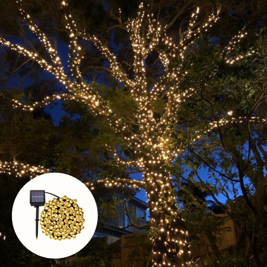 Solar-Lichterkette Außen 200LED Warmweiß IP65