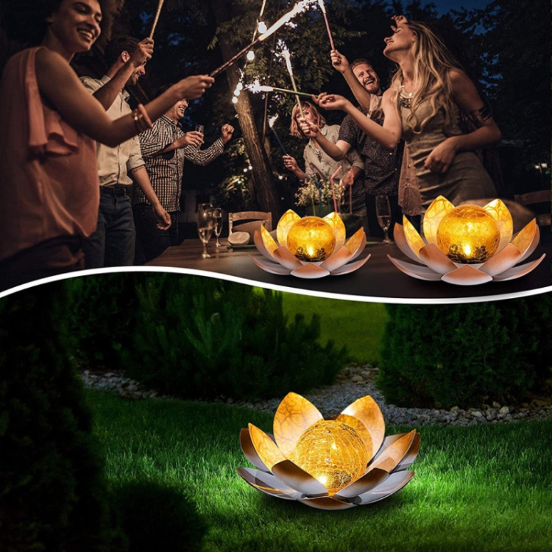 Solarbetriebene Lotusblumen-Außenlampe für Garten – IP44 Wasserdicht