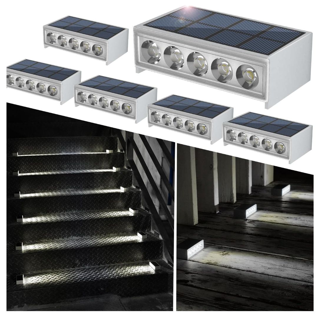 Solar-Stufenlichter Außen Wasserdicht LED-Terrassenbeleuchtung für Treppen