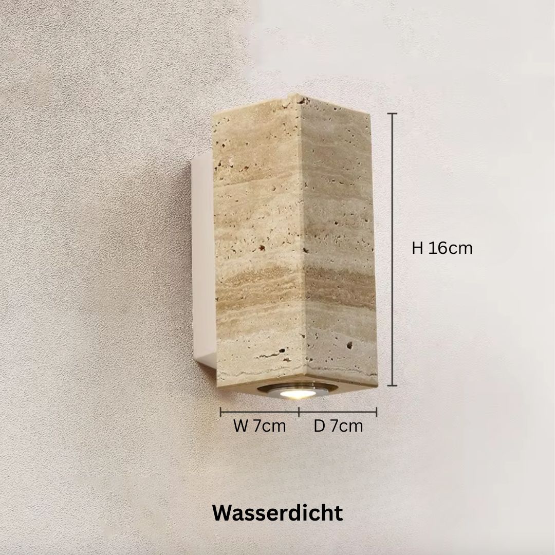 Moderne LED Wandleuchte aus Marmor und Holz für Innenräume – Elegantes Design