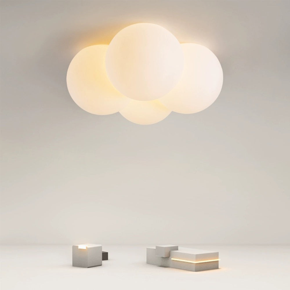 Moderne LED Deckenleuchte 42 cm – Wolkenblasen-Design für Wohnzimmer