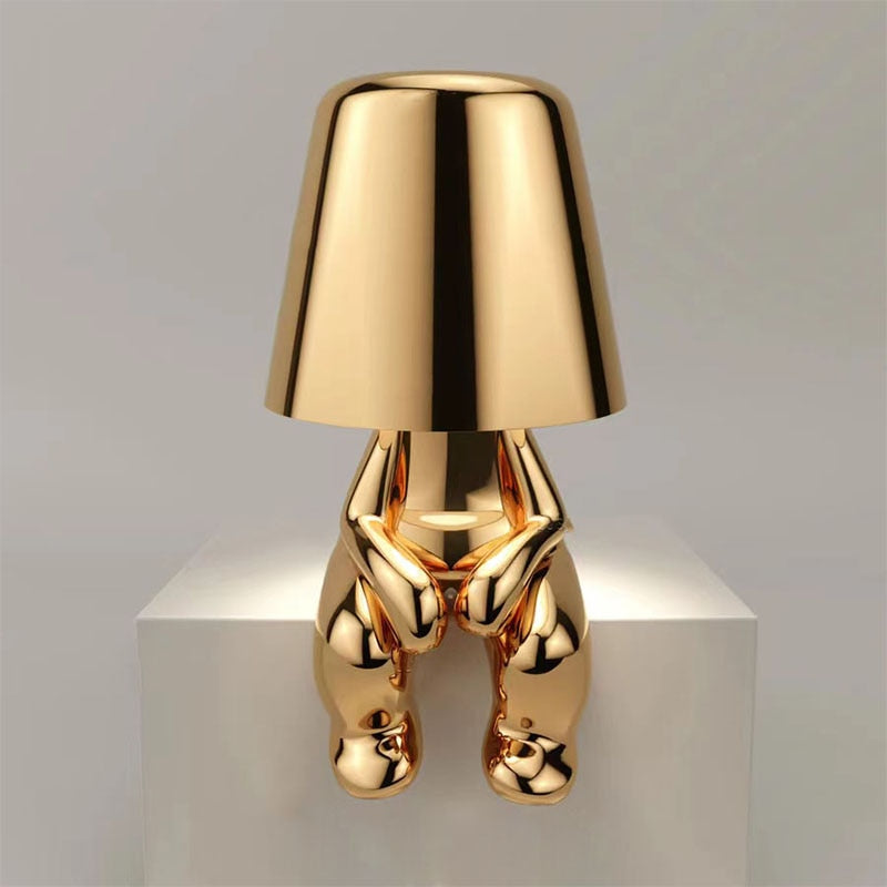 Goldene Tischlampe Kabellos – Dimmbar & Modern