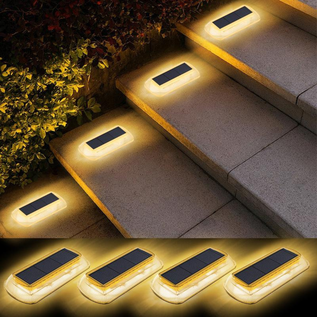 Solarzaunlichter Outdoor – 4er Set Wasserdicht mit Warmweißem Licht IP68