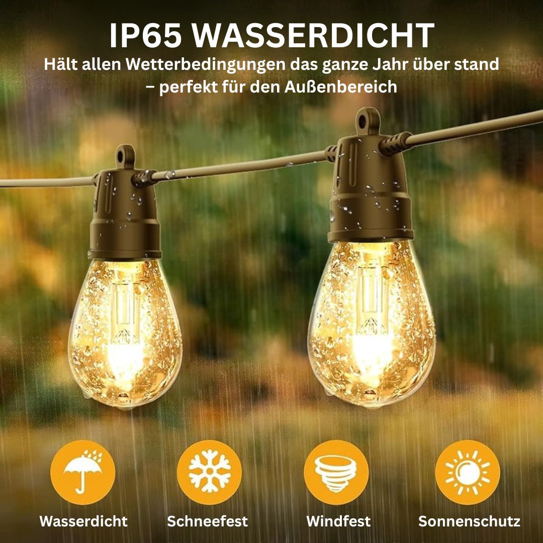 Solar Lichterkette 15m – Wetterfest, Warmweiß, Mit Fernbedienung