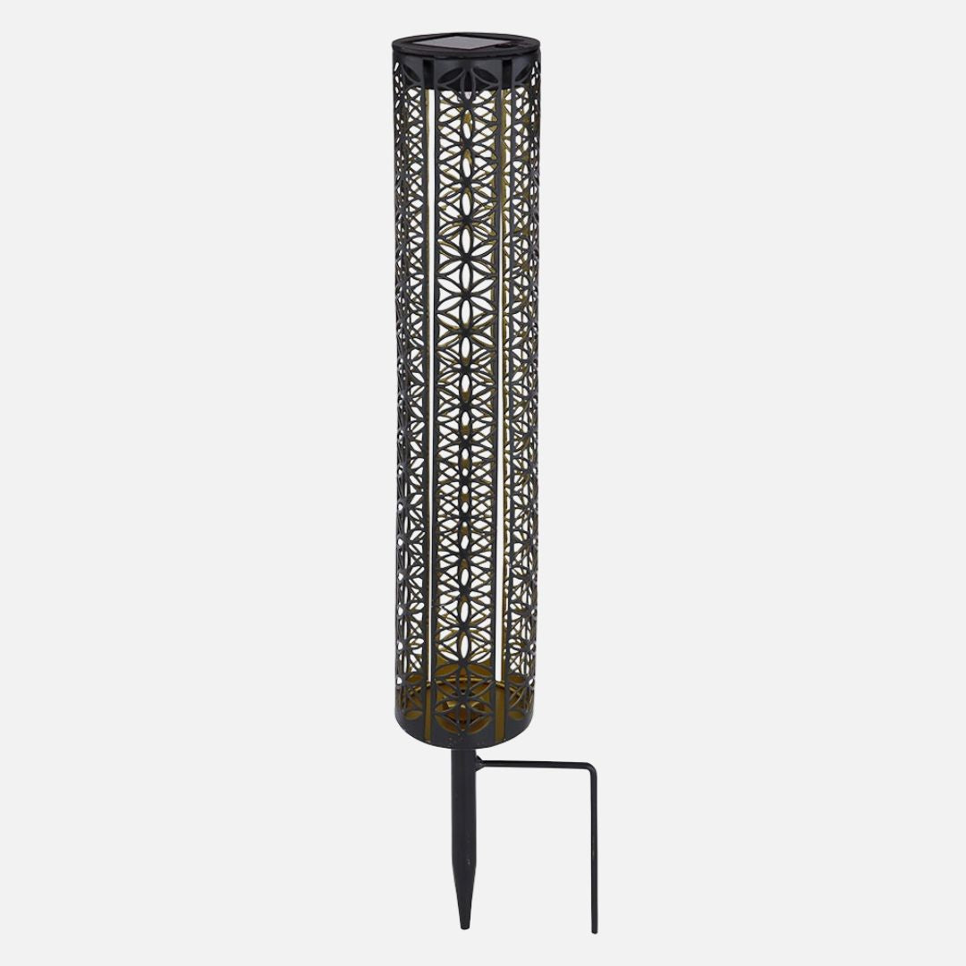 Solarlampen Garten Schwarz Gold LED Außenbereich Wasserdicht IP44