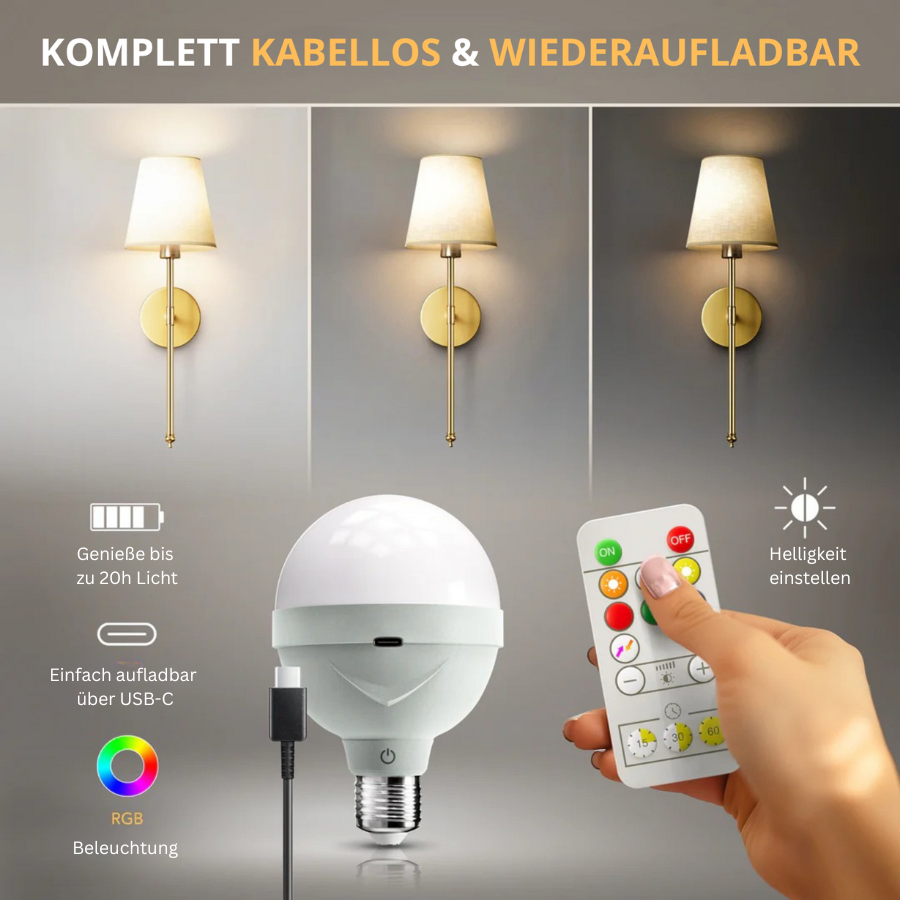 Kabellose LED Wandleuchten – Modern, Dimmbar für Wohnzimmer & Flur