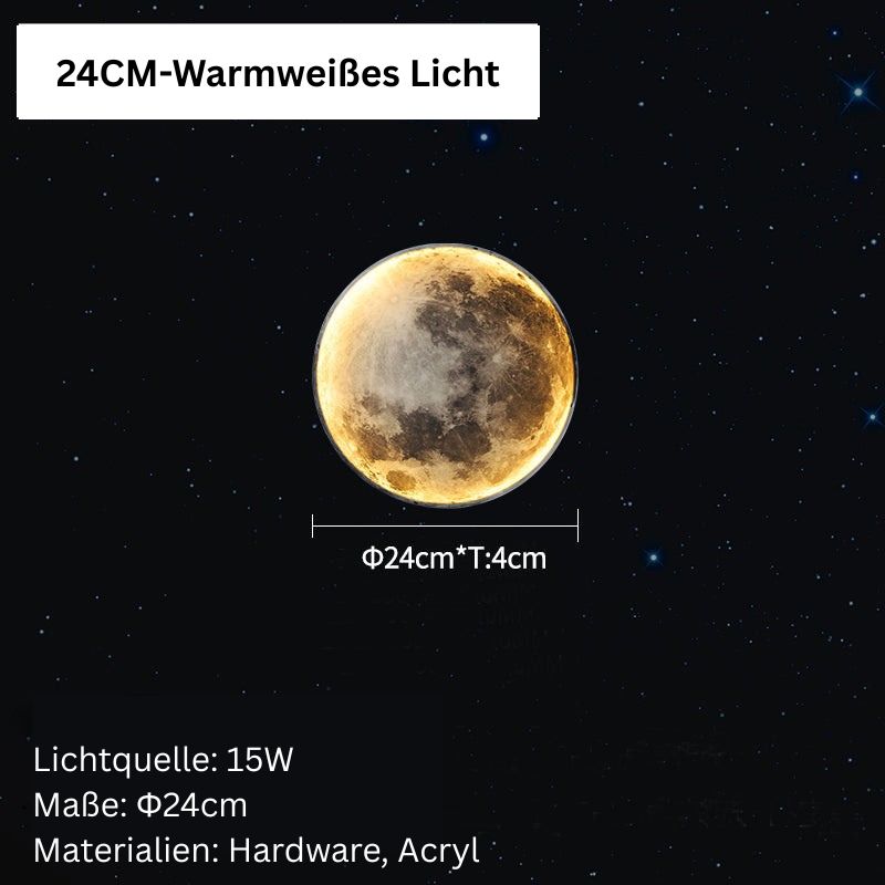 Moderne LED Wandleuchte in Weiß – Minimalistische Mondlampe für Innenräume