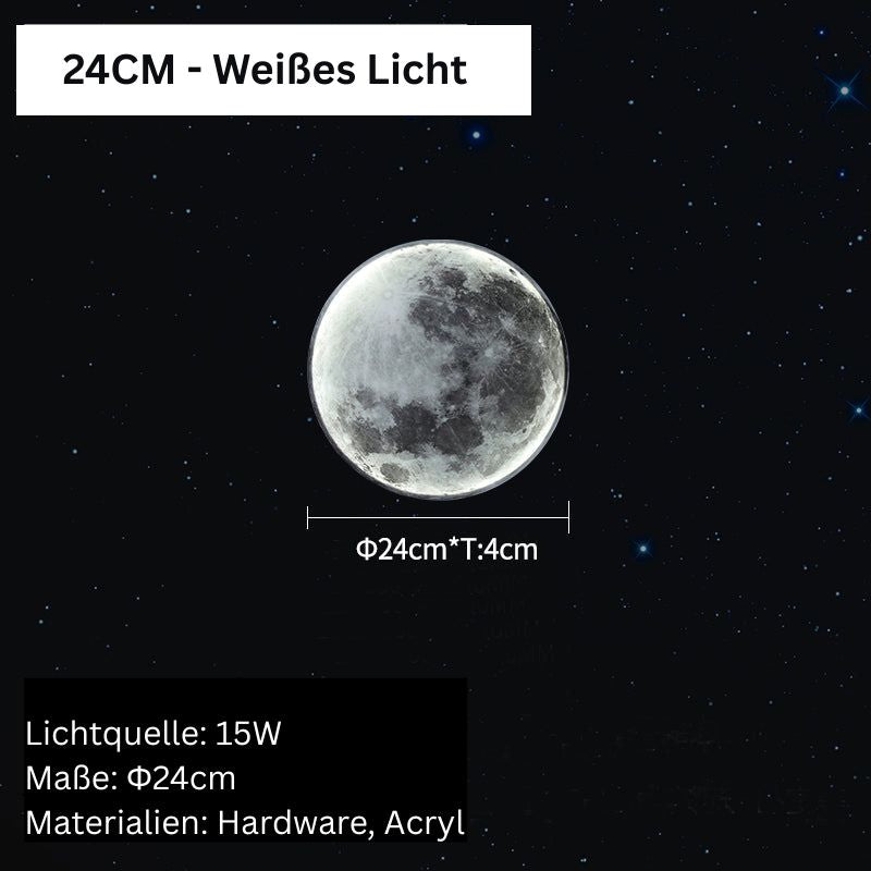 Moderne LED Wandleuchte in Weiß – Minimalistische Mondlampe für Innenräume