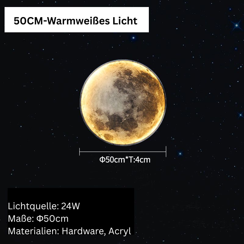Moderne LED Wandleuchte in Weiß – Minimalistische Mondlampe für Innenräume
