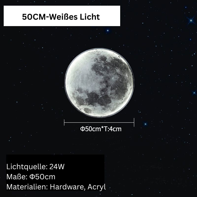 Moderne LED Wandleuchte in Weiß – Minimalistische Mondlampe für Innenräume