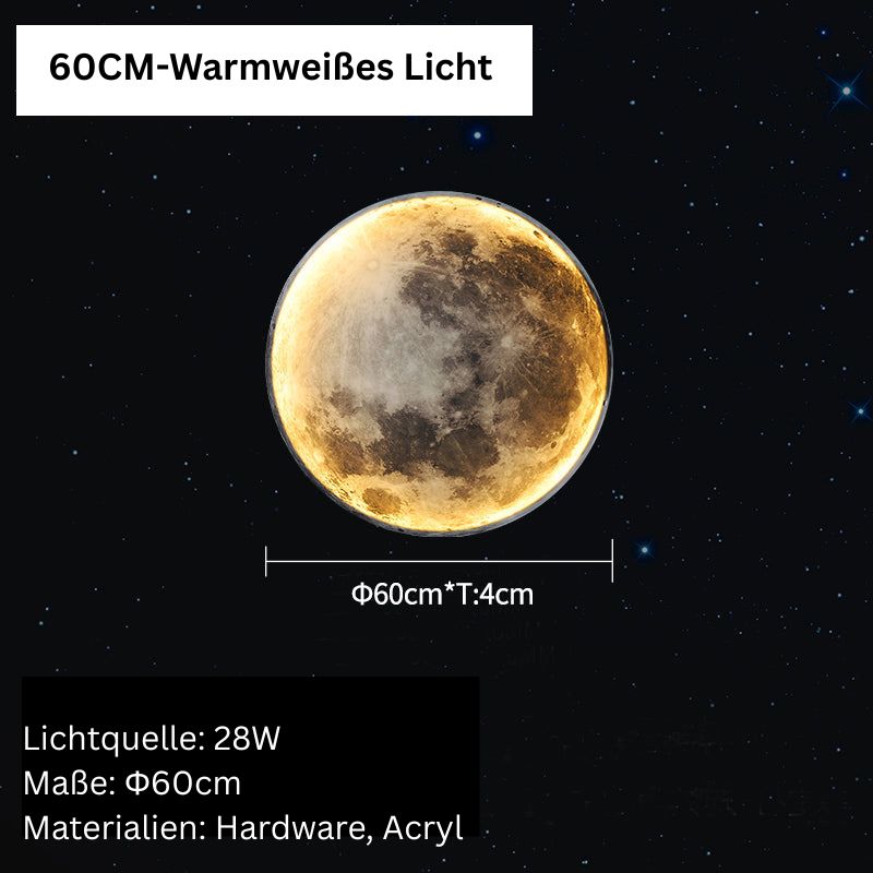 Moderne LED Wandleuchte in Weiß – Minimalistische Mondlampe für Innenräume