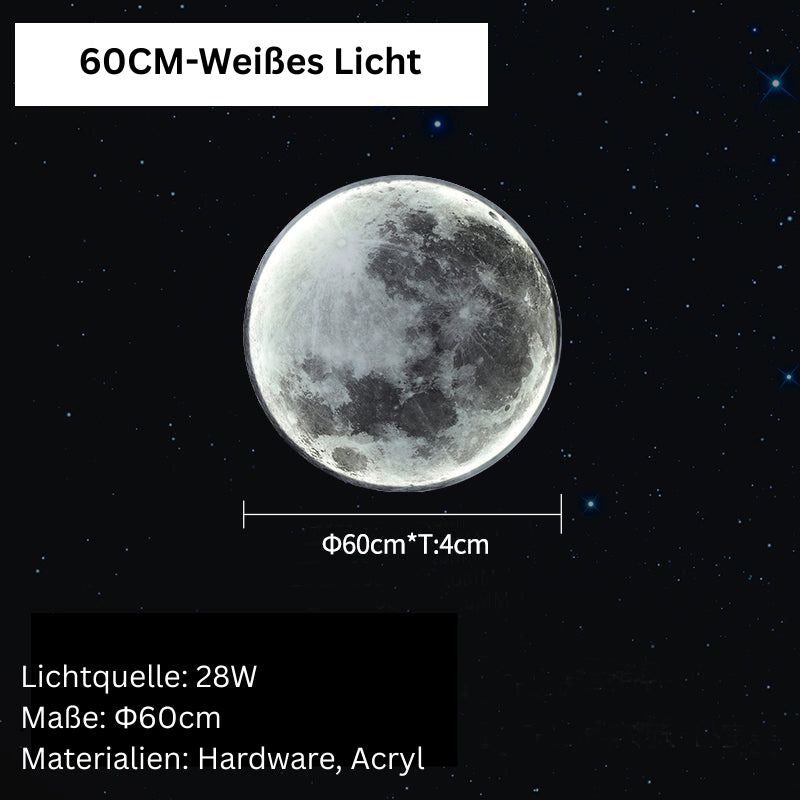 Moderne LED Wandleuchte in Weiß – Minimalistische Mondlampe für Innenräume