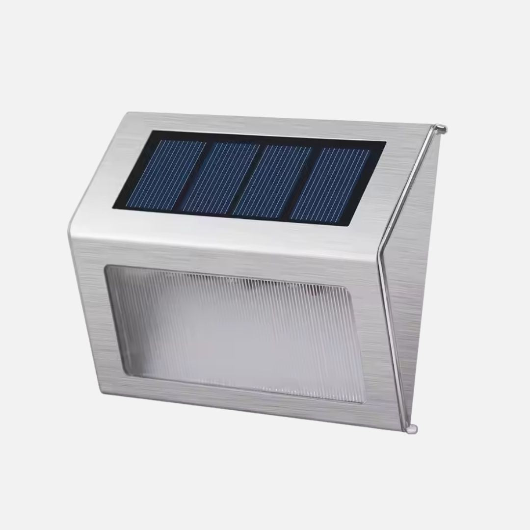 Solar LED Wandleuchte Außen – Edelstahl, Warmweiß, Mit Sensor
