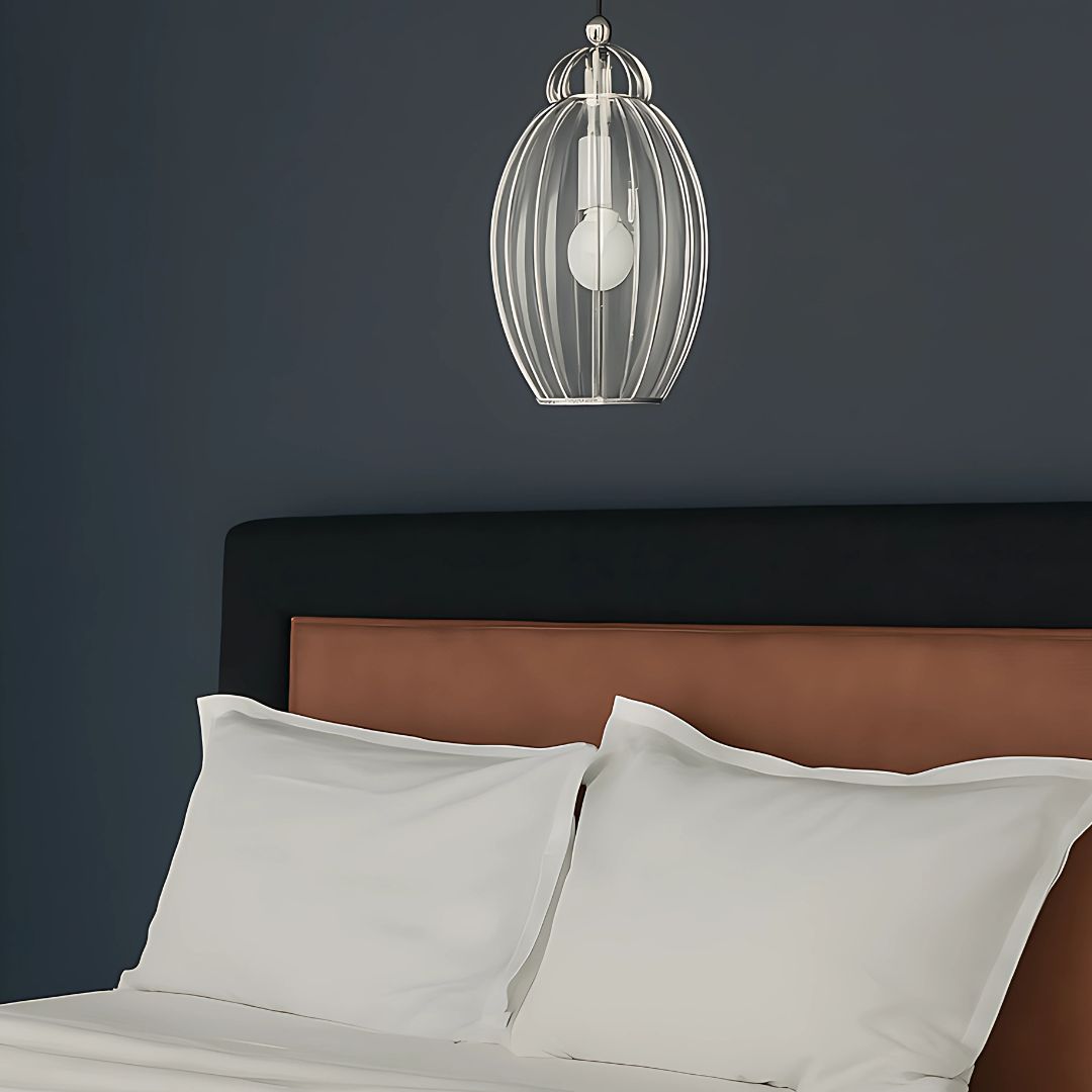 Moderne Pendelleuchte mit Klarglas und Verchromtem Finish für Esszimmer