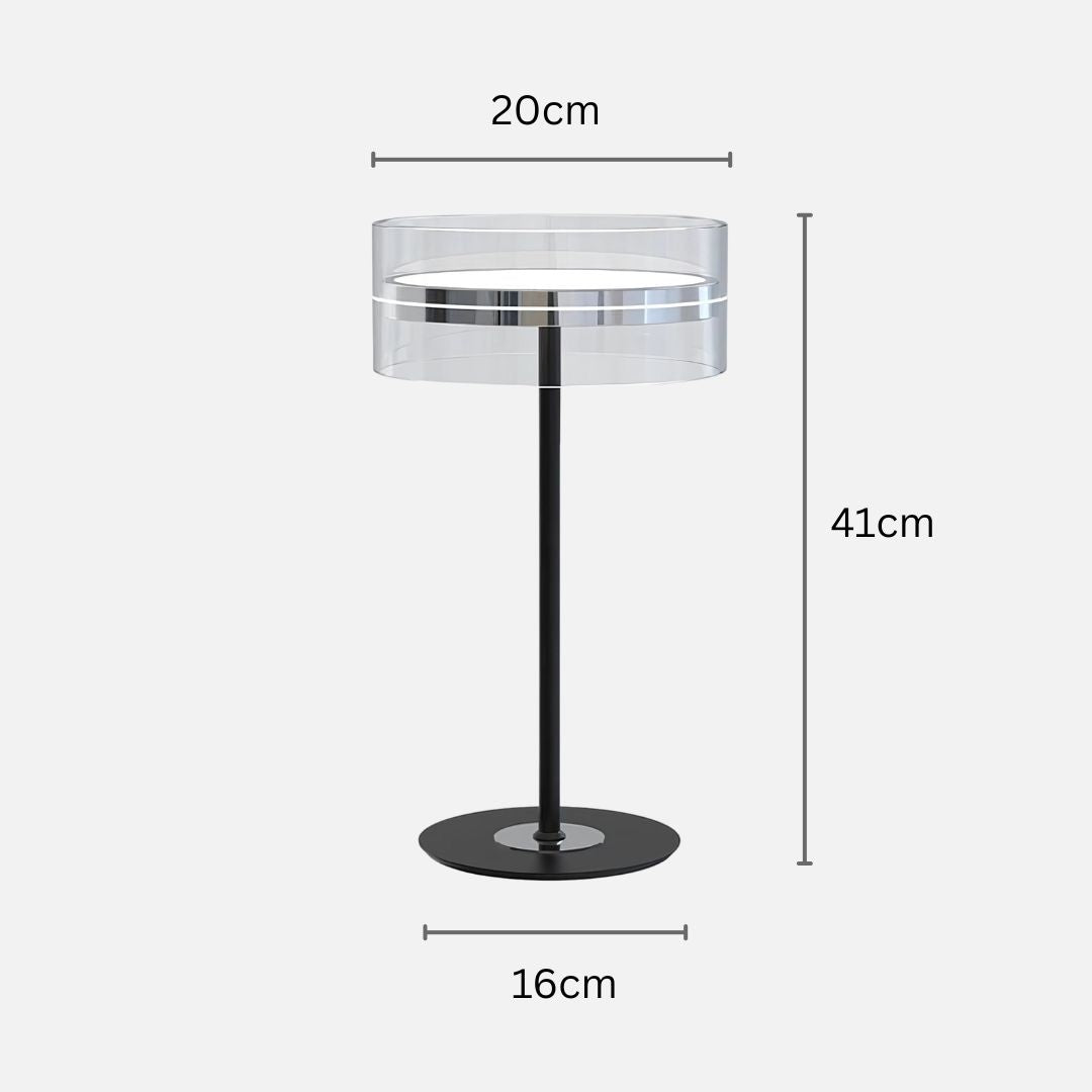 Elegante Tischlampe aus Glas und Metall mit Dimmfunktion – LED Nachttischlampe 2700K
