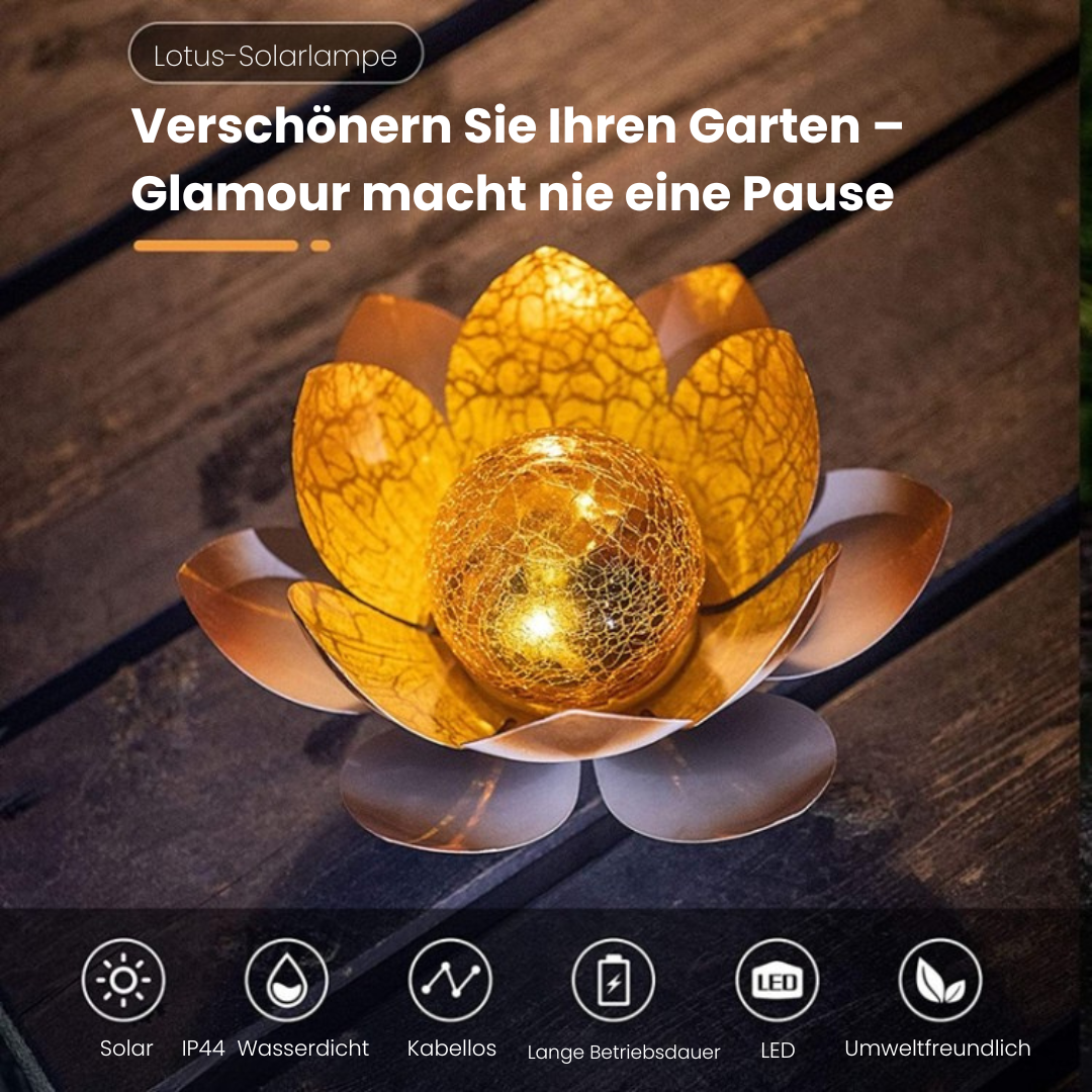 Solarbetriebene Lotusblumen-Außenlampe für Garten – IP44 Wasserdicht