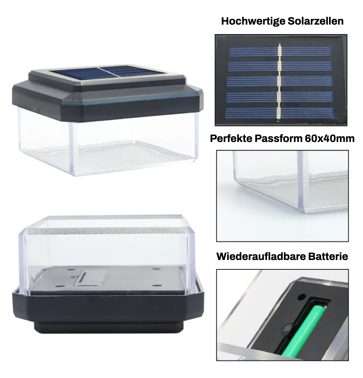 Solar Zaunleuchte LED Wasserdicht – Außenbeleuchtung mit Dämmerungssensor